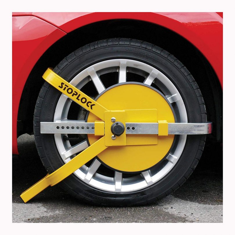 Sabot De Roue Antivol Voiture – Bloque-Roue Acier/Alu Pour Jantes 10-18 Pouces + 2 Clés, Idéal Auto, Remorque, Caravane, Camping-Car